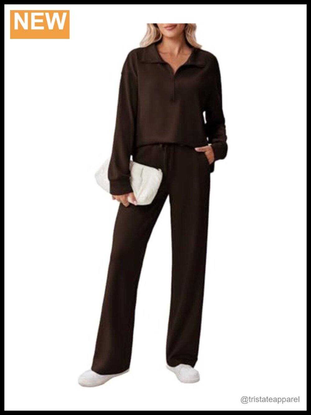 PINSPARK Women 2 Piece Sweatsuit Half Zip Long Sleeve Pant Set Loungewear